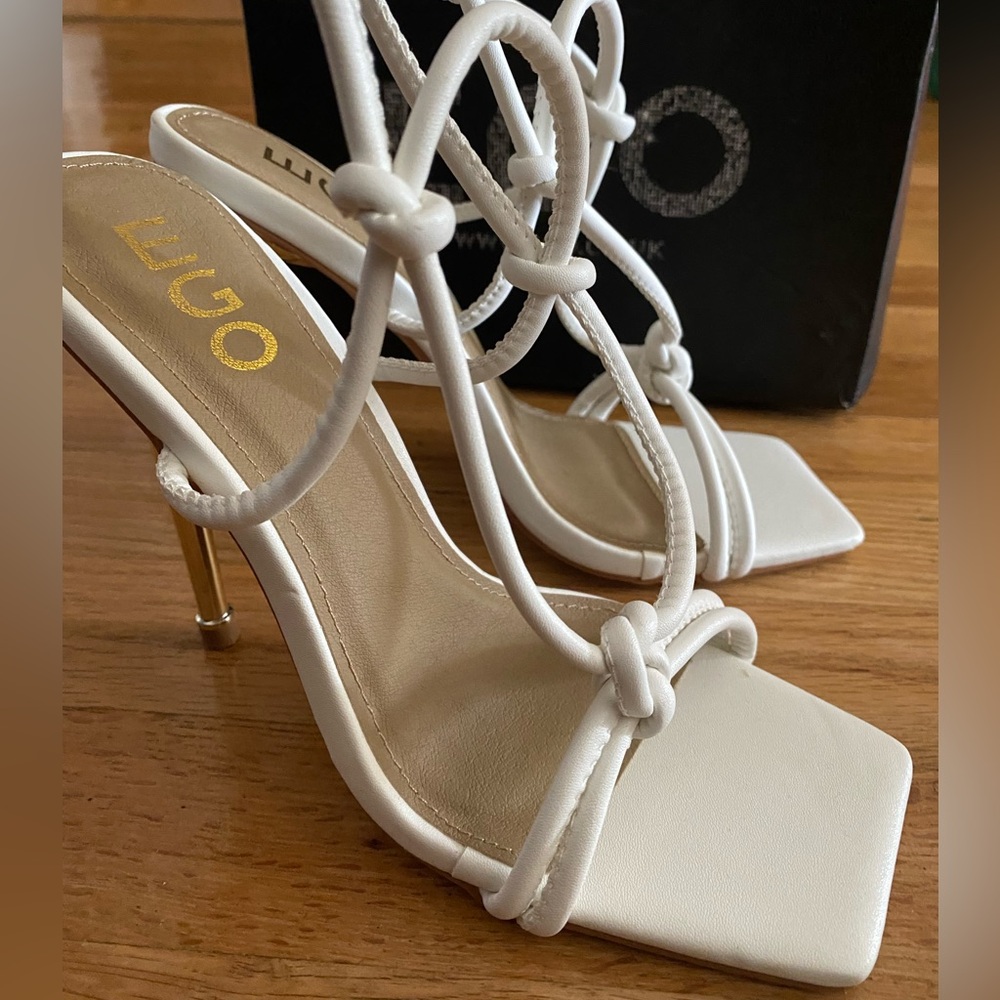 White Strappy Heels